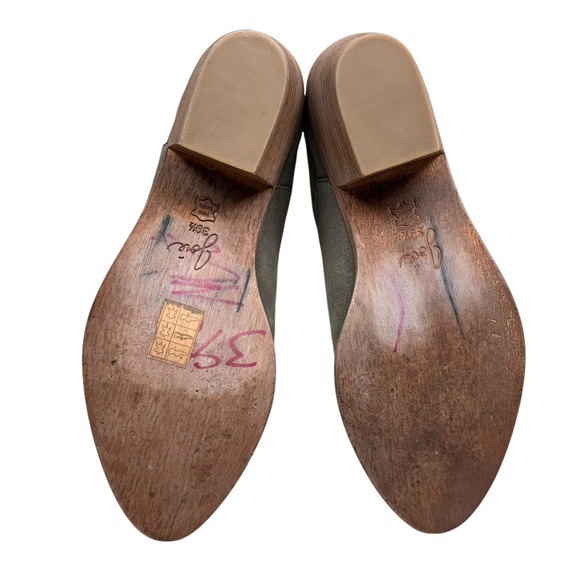 Joie Women Suede Ankle Boots Western Style Stacked Block Heel Taupe Pull On 39.5 - Picture 11 of 11